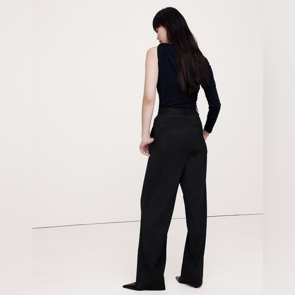 NWT! Banana Republic Black SOHO High-Rise Wide-Leg Wool Pant - Multiple🤎 - Picture 6 of 16
